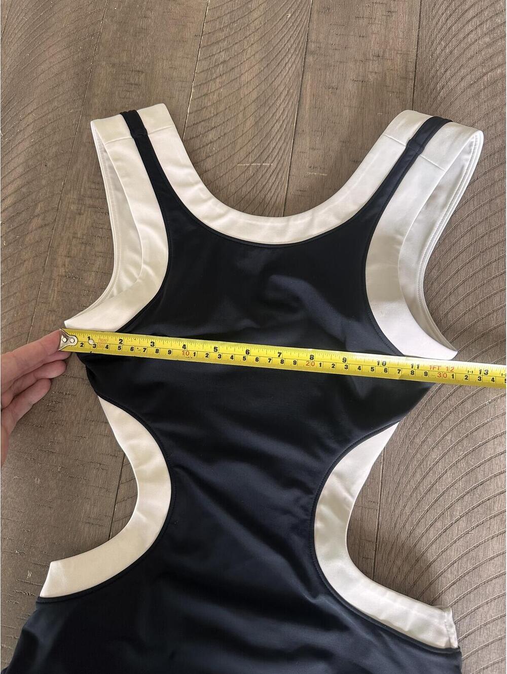 STAUD Dolce One Piece Swimsuit with Cutouts in Black/White Women’s XS - Picture 9 of 15